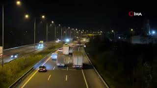 Bayram Trafiği Anadolu Otoyolu Düzce Geçişinde Gece Saatlerinde Başladı
