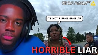 Lady Gives COPS Fake Name Becasue Of Her WARRANT...