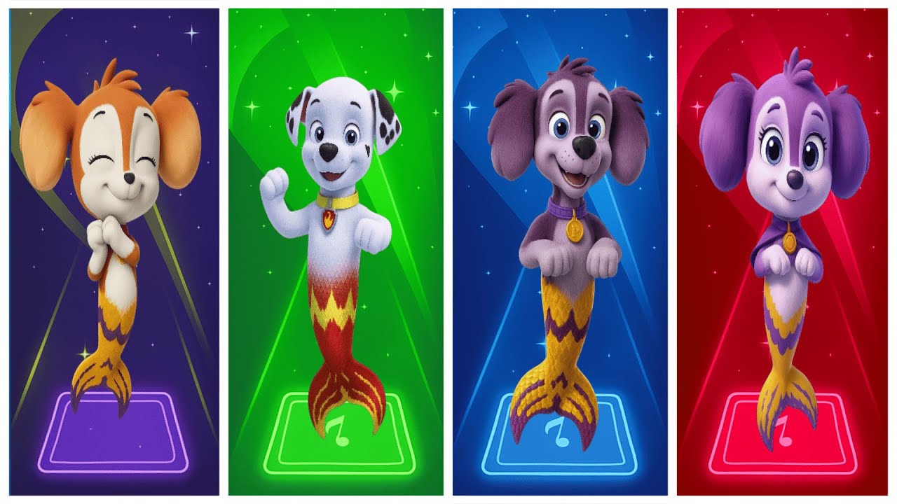 Tiles Hop Paw Patrol Mermaid Pups – Magical Underwater Music Challenge! #46