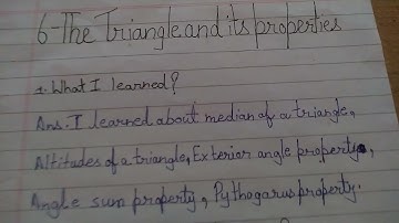 class 7 math learner diary chapter 6 the triangle and its properties