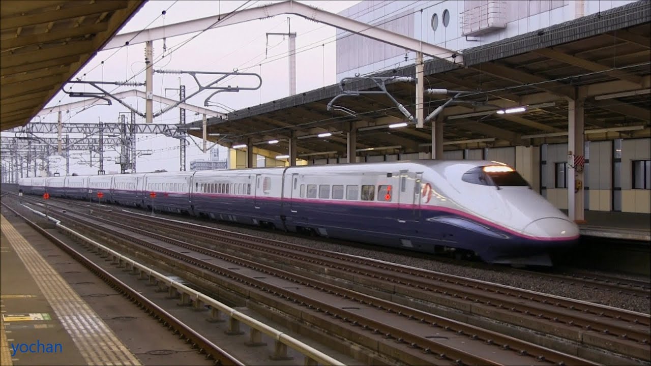 東北新幹線 E2系(10両編成)到着 Tōhoku Shinkansen(High-speed rail).E2 Series Train,Arrival
