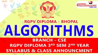 Algorithms RGPV Diploma Computer Science Engg (CSE) 3rd Sem 2nd Year Syllabus & Class Announcement