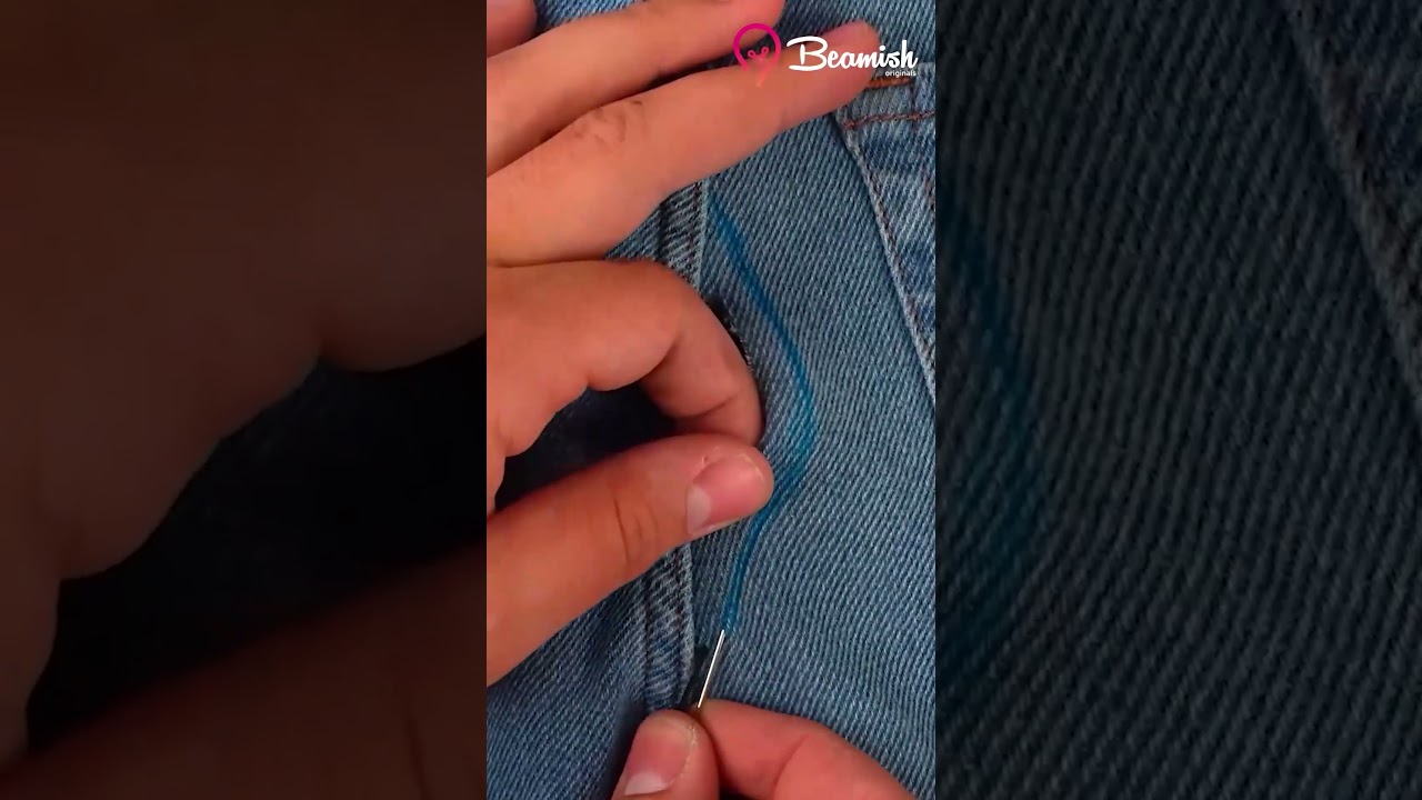 Ripped jeans sewing hack 