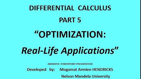 Optimization  Real Life Applications (Calculus)  Part 5 Full video lesson  UPDATED