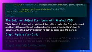 How to Create a Floating Button in JavaScript and Position it 50px from the Bottom