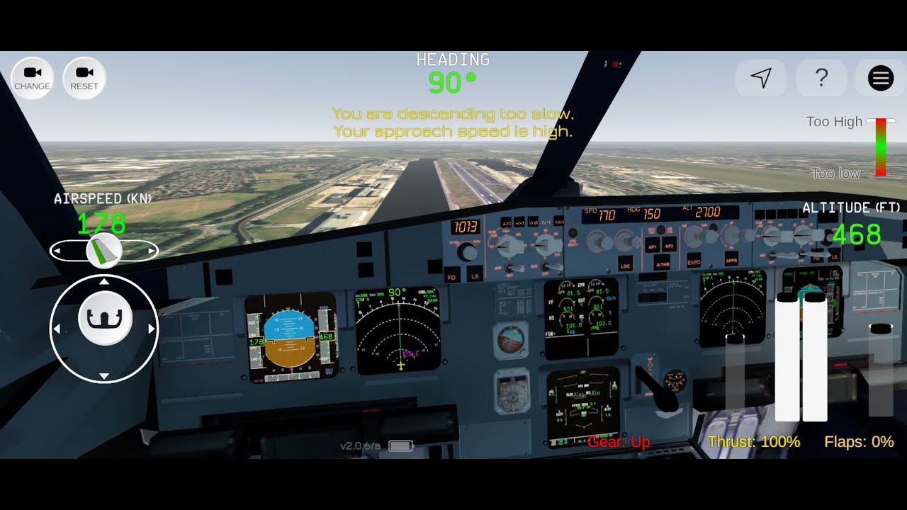 aeroplane cockpit view landing | biggest aeroplane trying to land ...