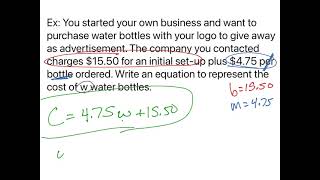 Write a linear equation from applications