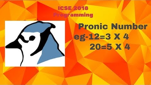 How to check whether a number is pronic or not.
