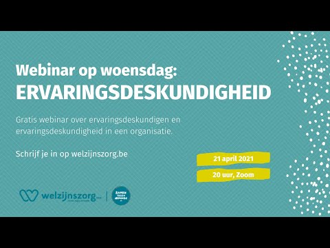 Webinar op woensdag - Ervaringsdeskundigheid