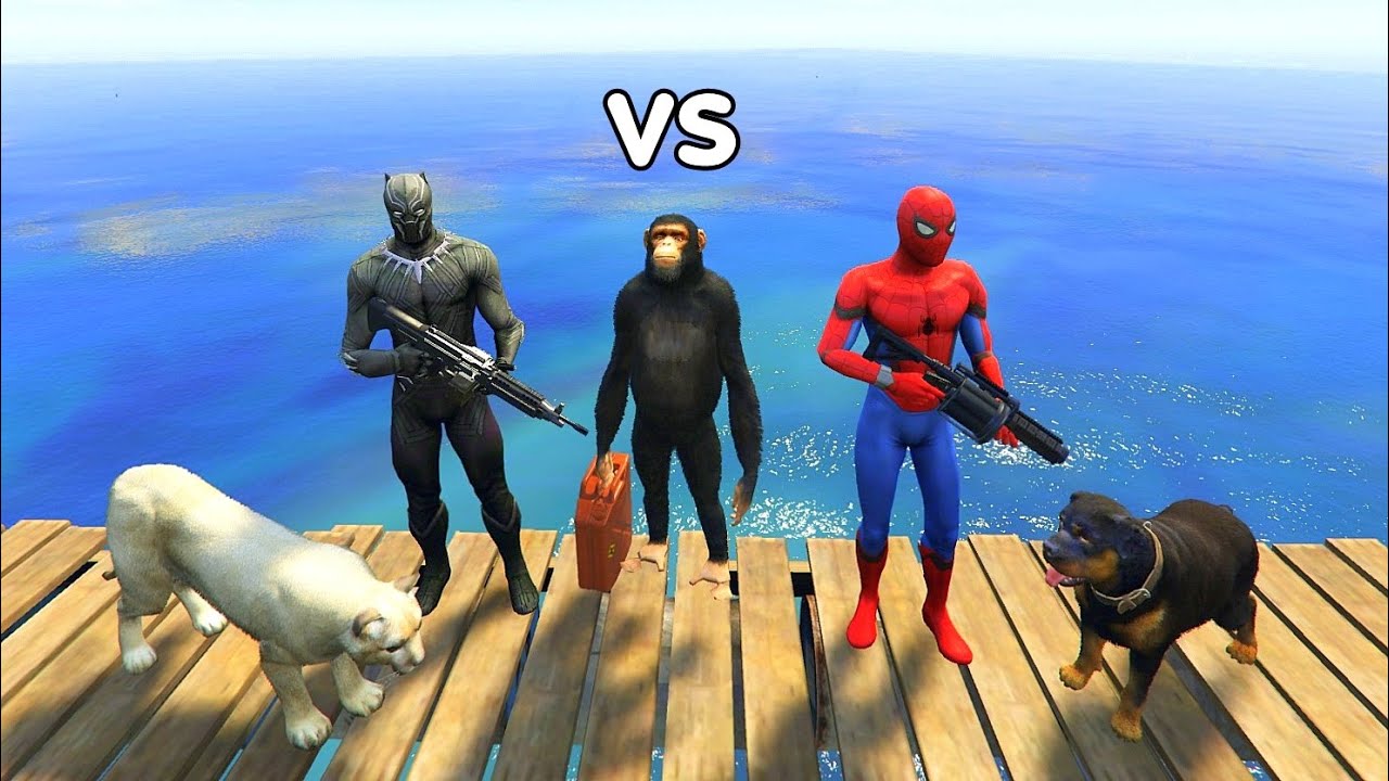 GTA 5 Water Ragdolls Spiderman VS Black Panther Compilation vol.1(Euphoria Physics | Funny Moments)