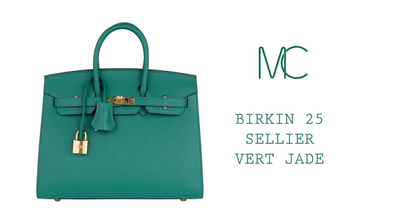 Hermes Birkin 25 Sellier Vert Jade Bag