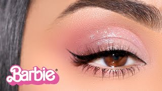 how to sparkly barbie monotone cut crease