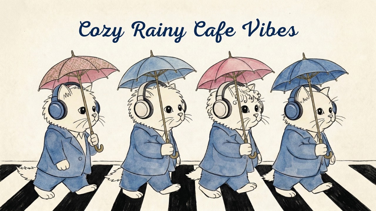 Rainy Coffee Shop BGM ☕️🌧️ Relaxing Acoustic Female Vocals & Minimal Piano to Focus and Unwind