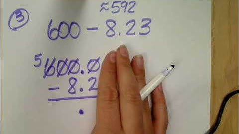 subtracting a whole number and a decimal