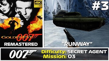 GoldenEye 007 XBLA (2007) 4K Walkthrough | Mission 3: Runway | Secret Agent Playthrough