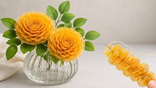 Ribbon Rose Flower making tutorial/ how to make Ribbon Flowers 🤩 DIY Satin Ribbon Flower 