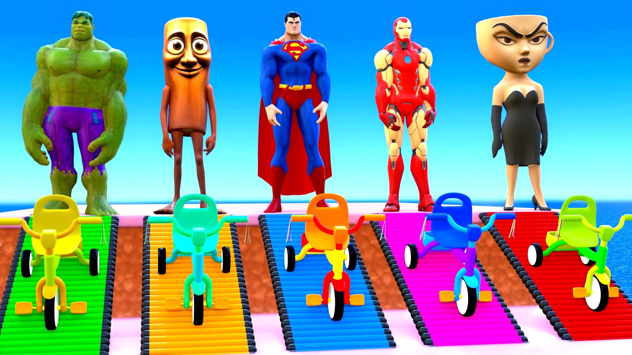 Massive Long Slide with Zoo Animals 🐘🦍 - 3D Animal Gameplay