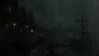 Rainy Evening in a Silent Floating Village 🌩️ | Gentle Thunder and Heavy Rain Ambience