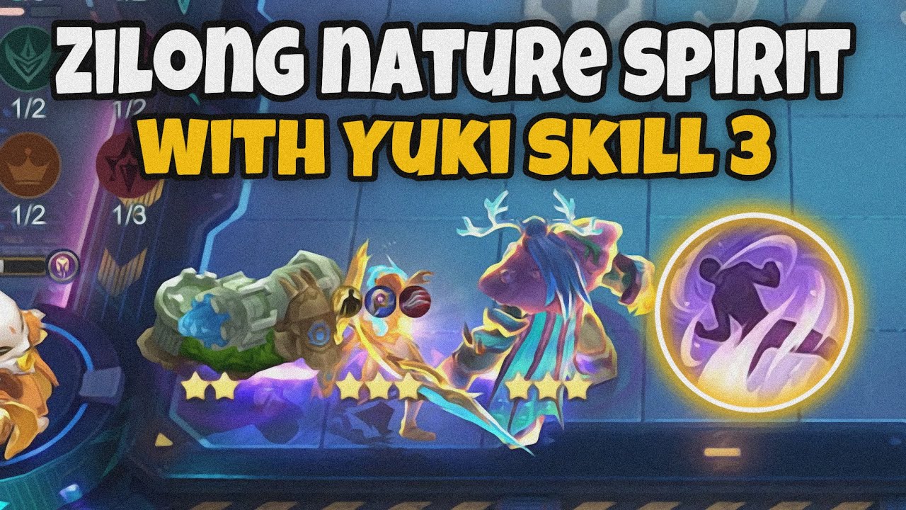 ZILONG NATURE SPIRIT WITH YUKI 3 !! 6 LANCER 3 CADIA IS OP | MAGIC CHESS MLBB