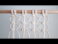 Macrame Knot &amp; Pattern | X-shaped net pattern using square knots | 평매듭을 사용한 X 자 모양의 그물 패턴