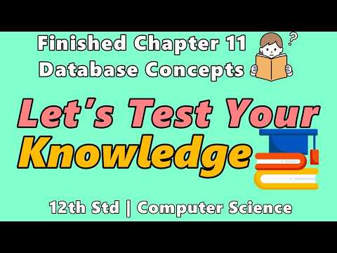 12th Std TN State Board Computer Science Chapter 11 Database Concepts MCQ | Self Test