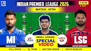 MI vs LSG Dream11 Team Prediction || Lucknow vs Mumbai Indians Dream11 Prediction || 47TH IPL Match screenshot 1