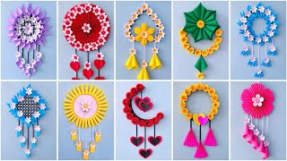 10 Unique Flower Wall Hanging / Quick Paper Craft For Home Decoration / Easy WallMate DIY Wall Decor