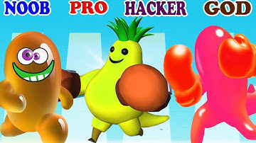 NOOBvsPROvsHACKERvsGOD in Monster Level Up vs Join Blob Clash 3D Gameplay - Part God - Double Game