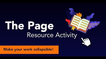 The "Page" Resource #Moodle #TeachingOnline