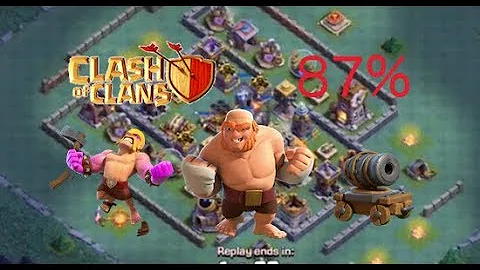 BH8 87% Attack Strategy(40 Barbs 4 Giants 5 Bombs 6 carts) #491.2