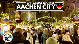 🇩🇪 Aachen Germany in Winter 2023🎄Christmas Markets and Lights in 4K HDR