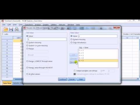 SPSS for newbies: grouping categories by using the button 