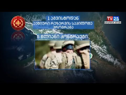 პირველი აგვისტოდან აქტიური რეზერვის საპილოტე პროგრამა იწყება