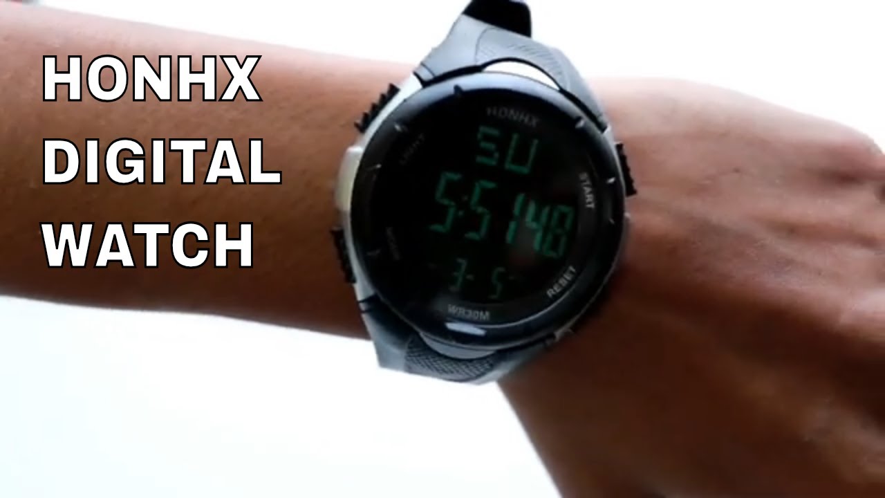 HONHX S-Sport Digital Watch Unisex Casual Sports LED Black Rubber Band |  eBay