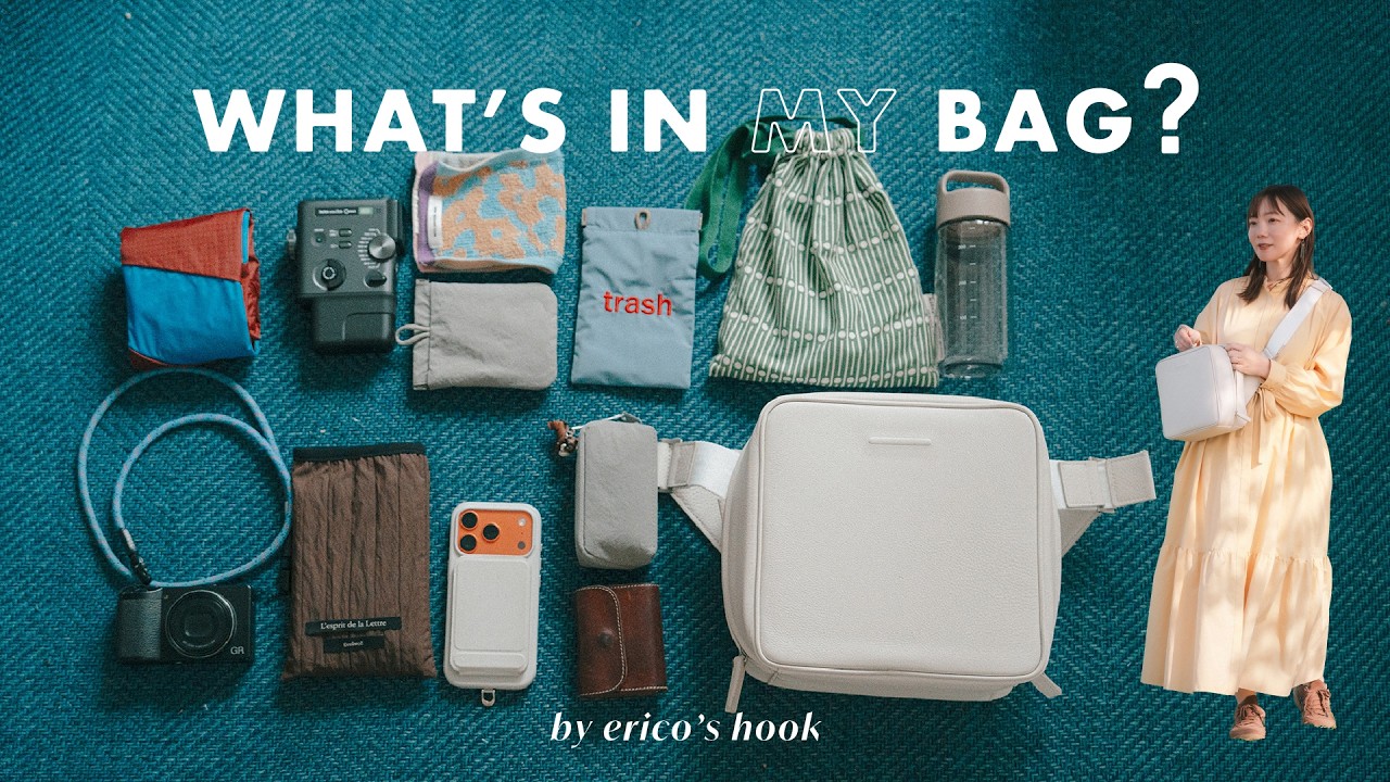 【What's in my bag?】春の休日、カメラ片手にお出かけする日のカバンの中身🍃 | 身軽にお気に入りを持ち歩く工夫