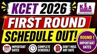 🚨 KCET 2026 Round 1 Schedule OUT! Important Dates You Must Know