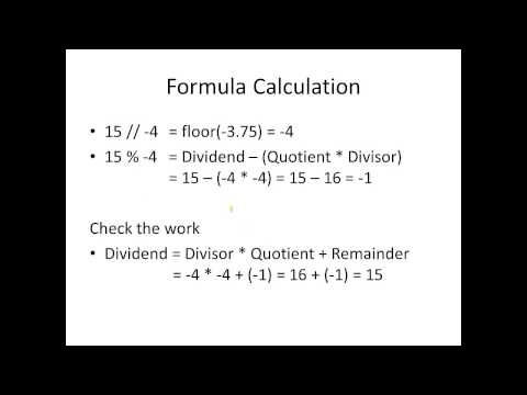 Floor Division And Modulo Youtube