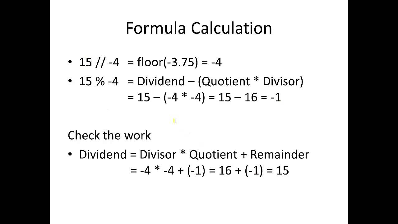 Floor Division And Modulo Youtube