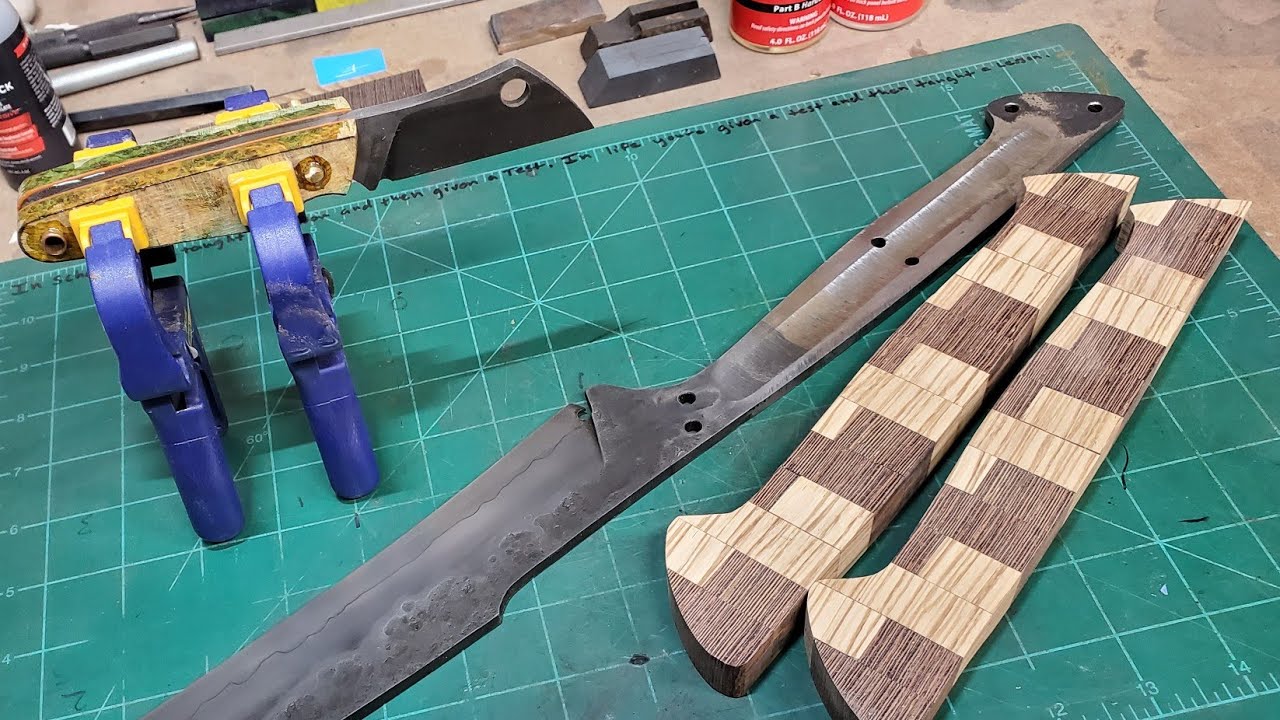 Attaching The Scales To The Mini EDC Cleaver Daily Vlog Knife Maker