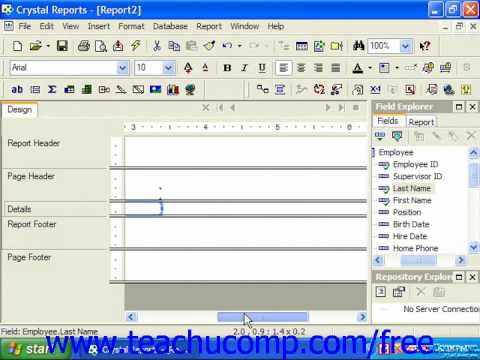 Crystal Reports Tutorial Adding Data Fields to a R...