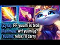 My whole team wanted to ff for picking yuumi jungle again so i carried them all