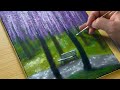 How to Draw a Spring Forest / Acrylic Painting for Beginners