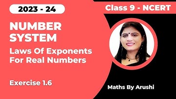 Class 9 | Chapter 1 | Laws Of Exponents For Real Numbers - Ex 1.6 | Number System | NCERT