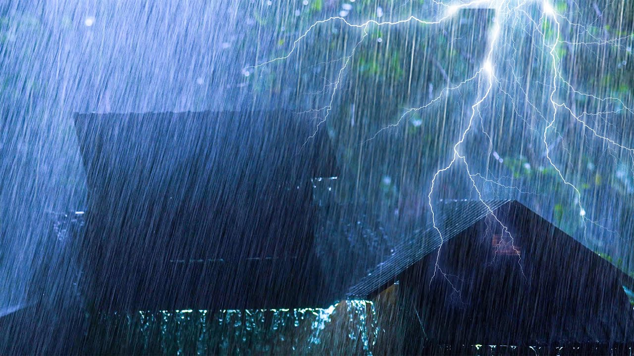 Fuerte Lluvia En El Techo Y Truenos Muy Fuertes Ruido Blanco ⛈️Tormenta ...