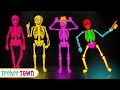 Midnight adventure five skeletons halloween song  spooky scary skeleton songs  teehee town