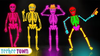 Midnight Adventure Five Skeletons Halloween Song   Spooky Scary Skeleton Songs | Teehee Town