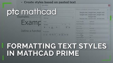Formatting Text Styles in Mathcad Prime