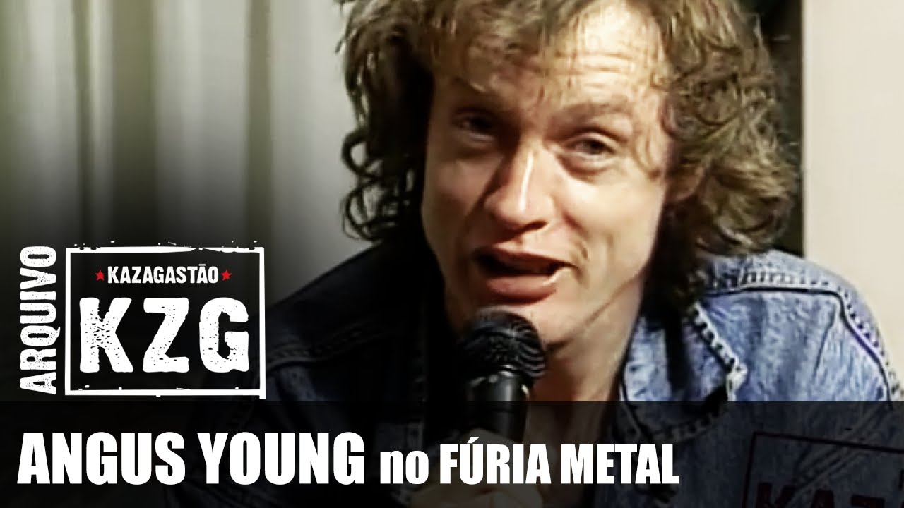 ANGUS YOUNG no Fúria Metal (13/10/1996) - Arquivo KZG - entrevistado por Gastão Moreira