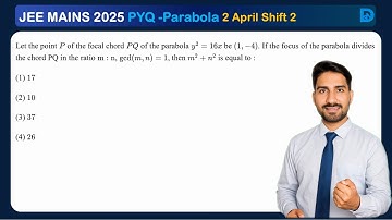 Let the point P of the focal chord PQ of the parabola y² = 16x be (1, −4). If the focus of the...