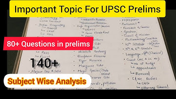 Important Topic For UPSC Prelims 2021 | 80 plus Questions - Score 140+ Must Watch 🔥